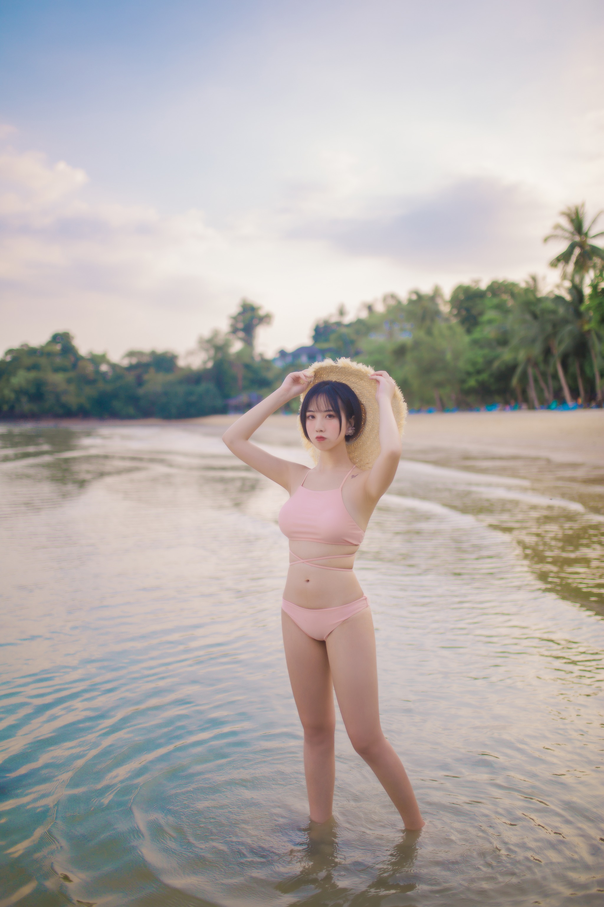 图片[1]-念雪ww – NO.020 粉色泳衣 [30P]-XikXak